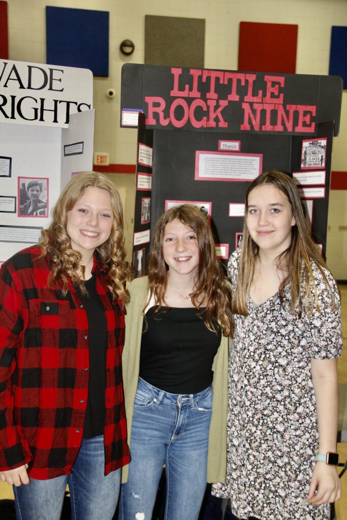 Students with their NHD exhibit
