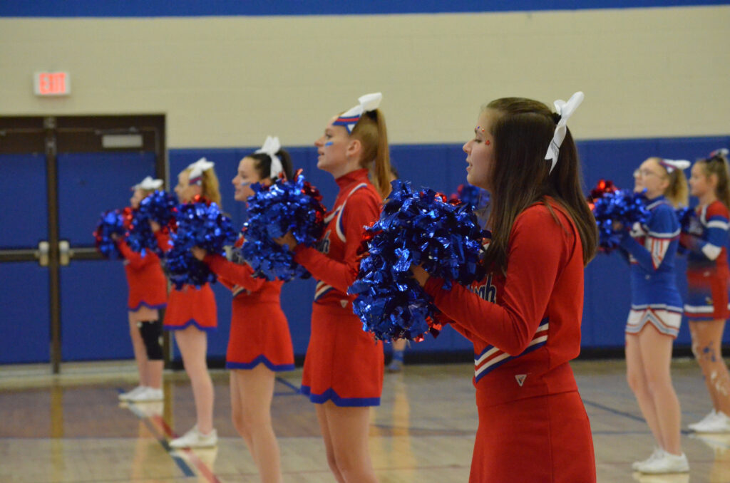 Cheerleaders at pep assembly