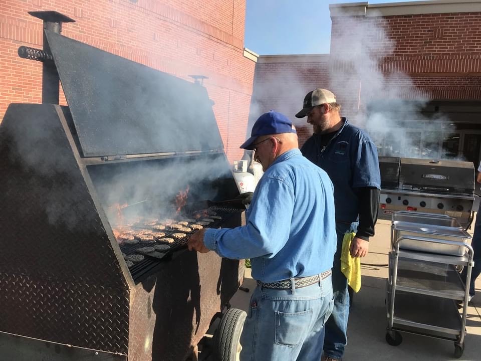 Winneshiek County Cattlemen grilling burgers
