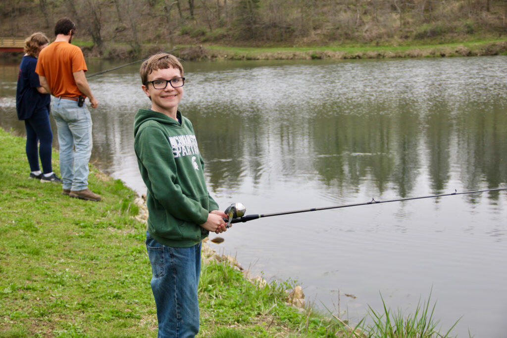 Middle school student fishing