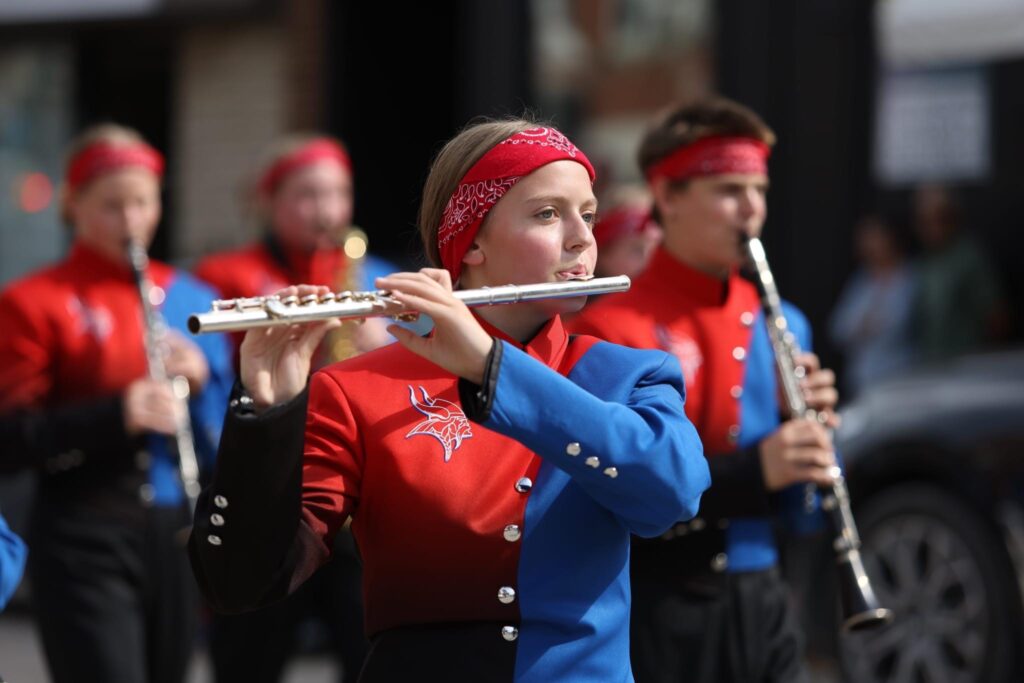 Flute player in parade