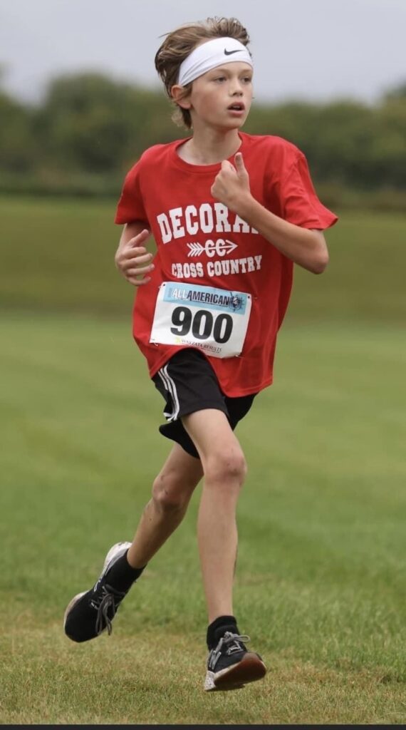 Middle school cross country runner