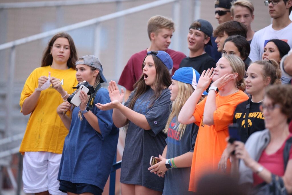 Student section at football game
