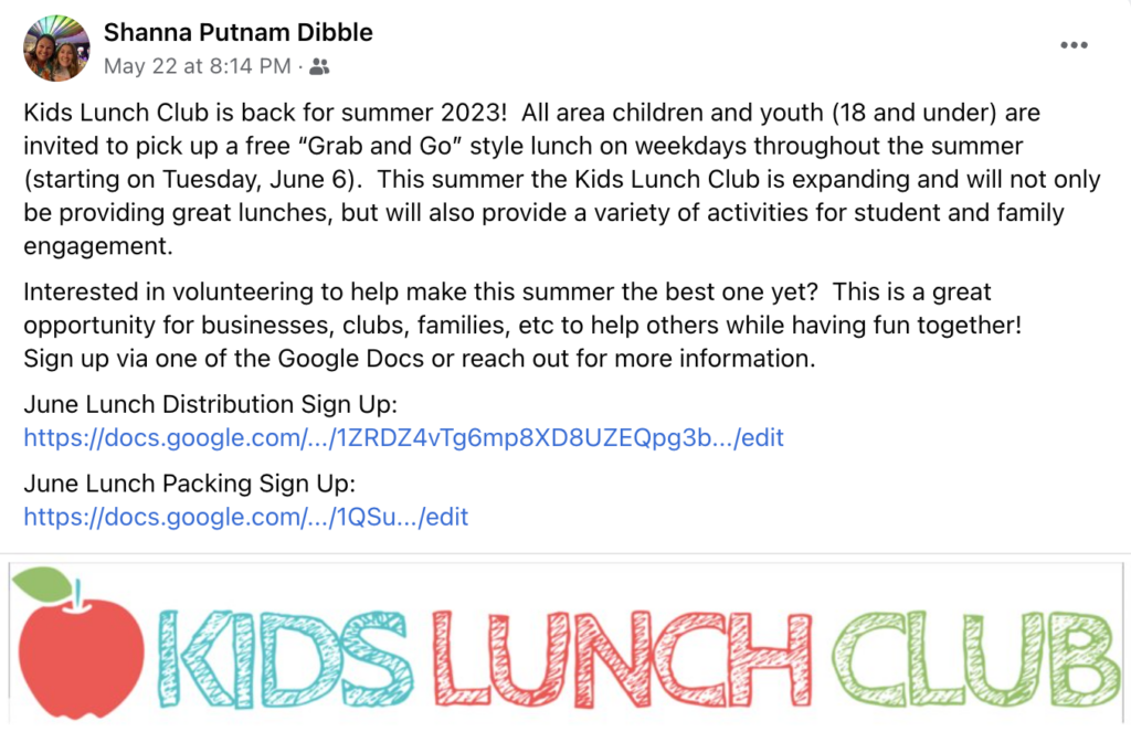 Decorah Kids Summer Lunch Club