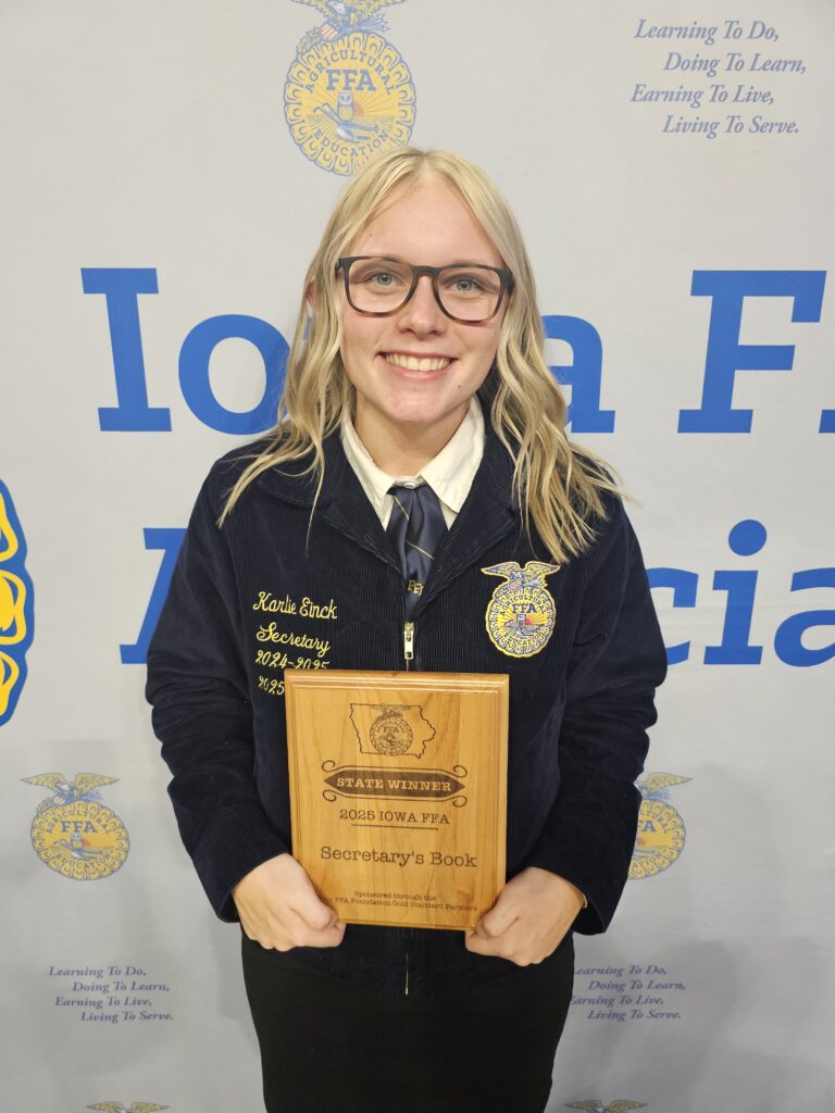 4.14.25 Secretarys Book 1st place at state Karlie Einck